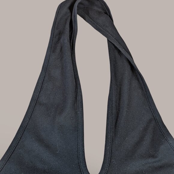 Black Knit Knee Length Halter Dress - Small - Picture 6 of 6